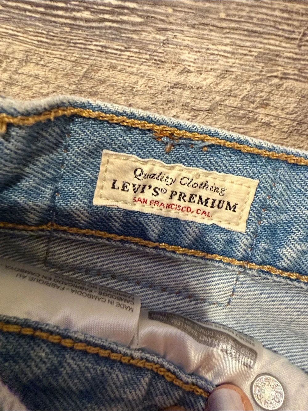 Levi's Light Blue Distressed Denim Jean Shorts
